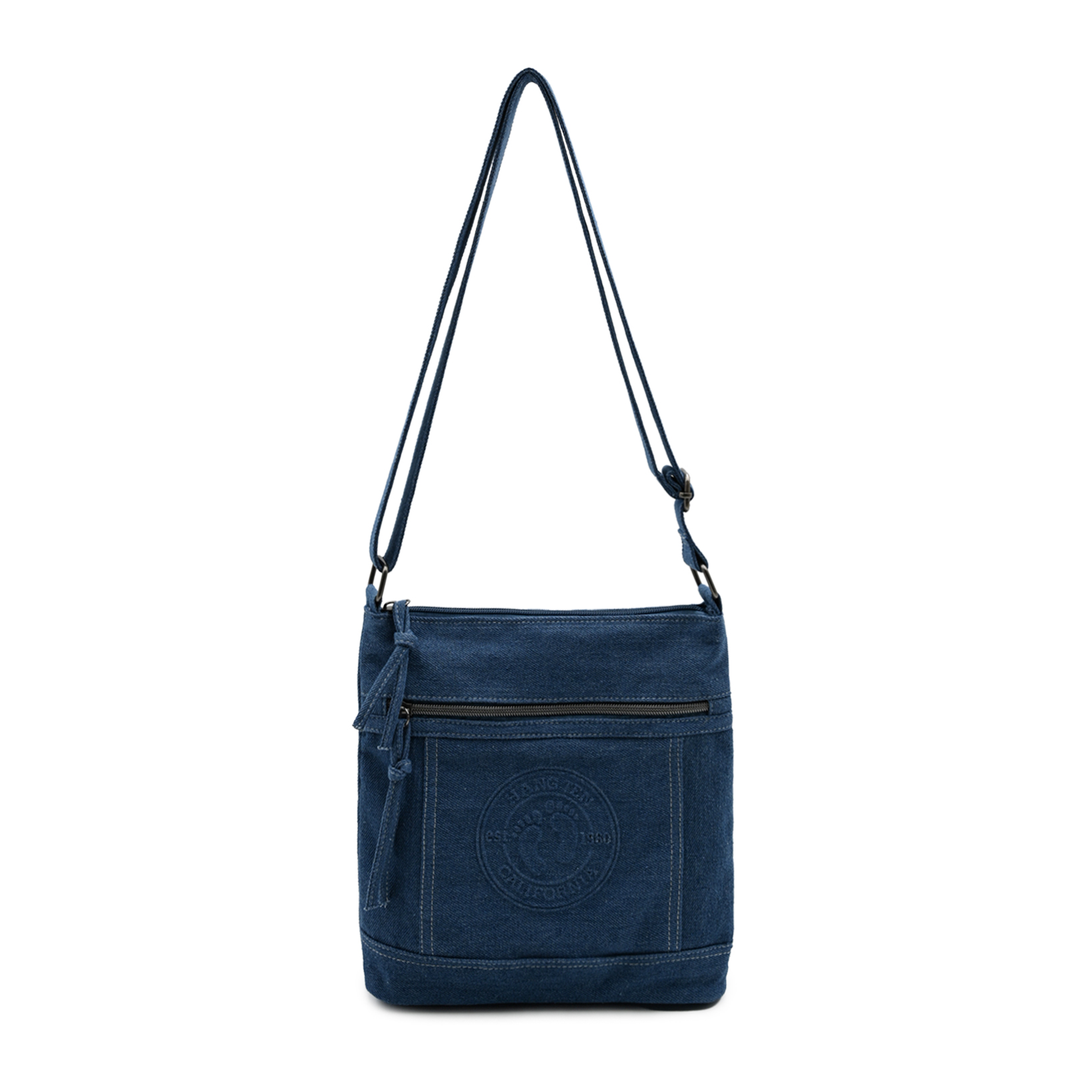 Multi-pocket zip Square Denim Crossbody Bag