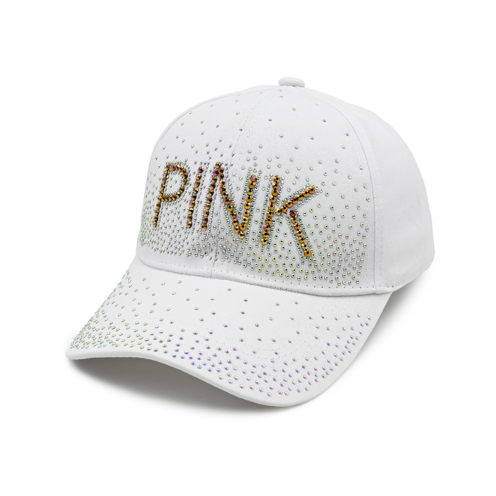 Colorful Rhinestone Studded Baseball Cap