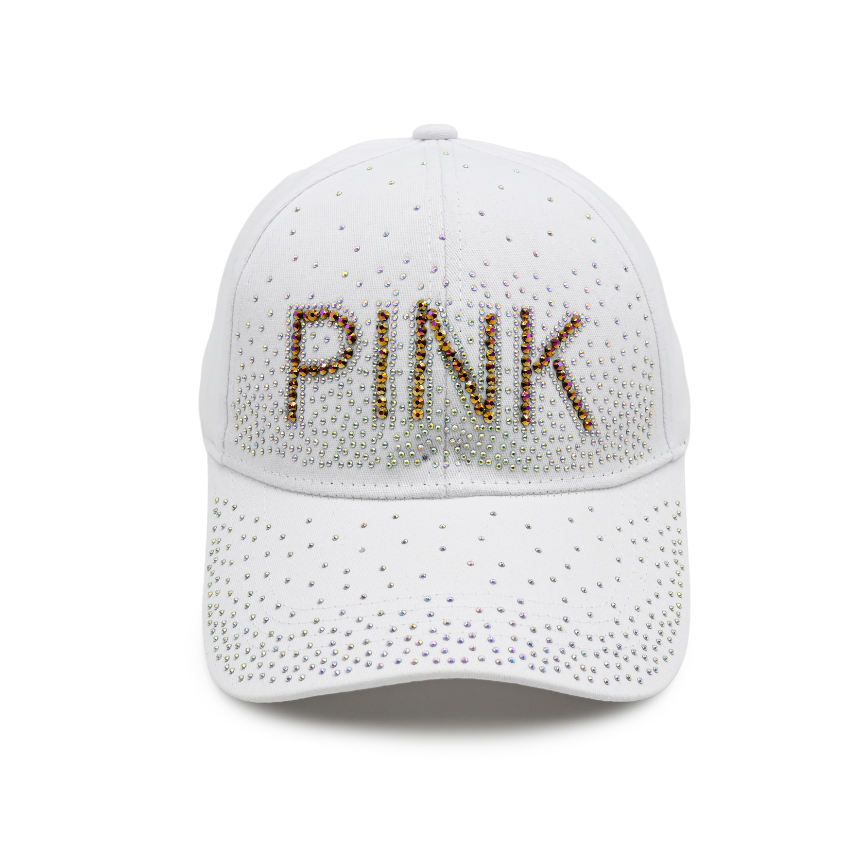 Colorful Rhinestone Studded Baseball Cap