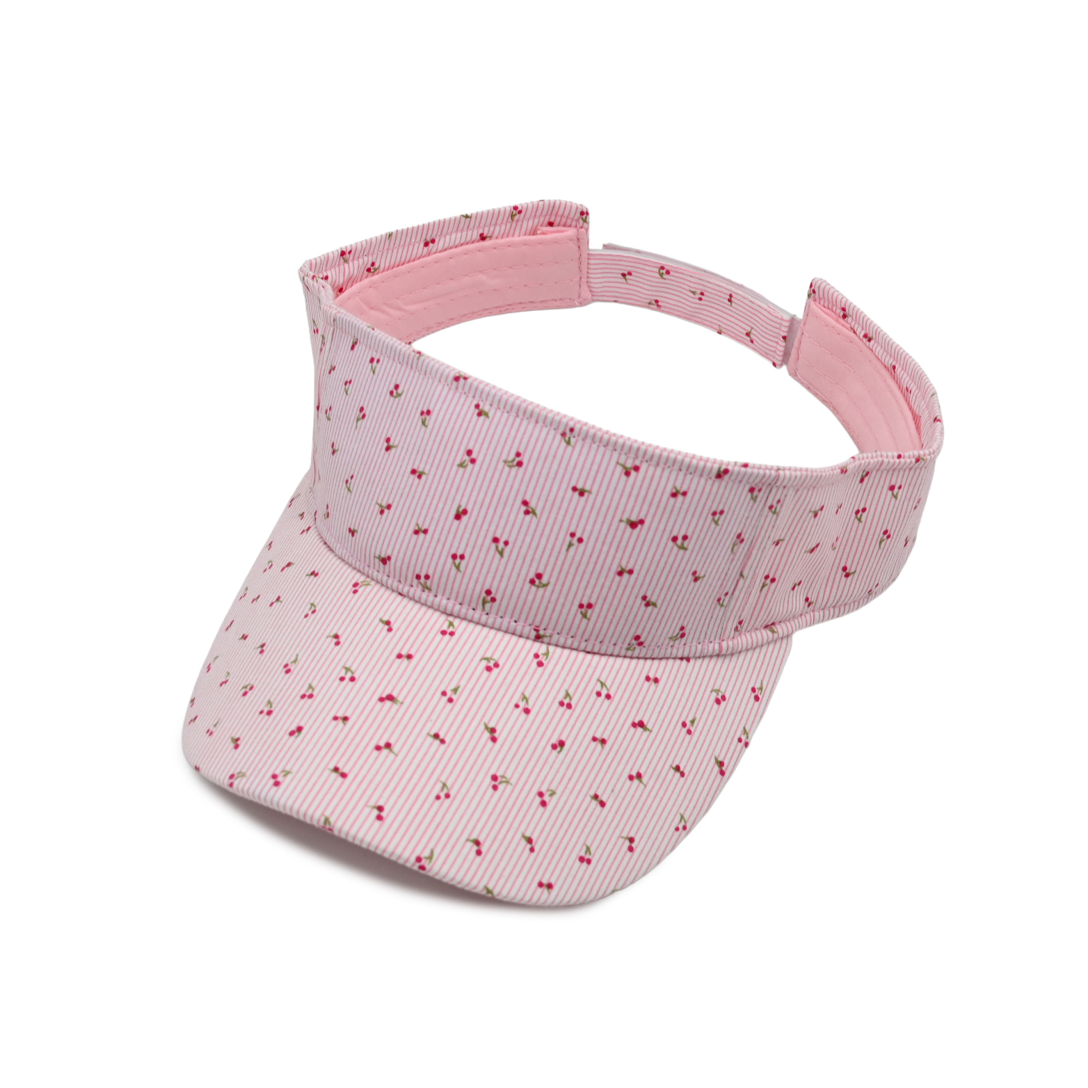Women's Pink Cherry Print Sun Visor Hat