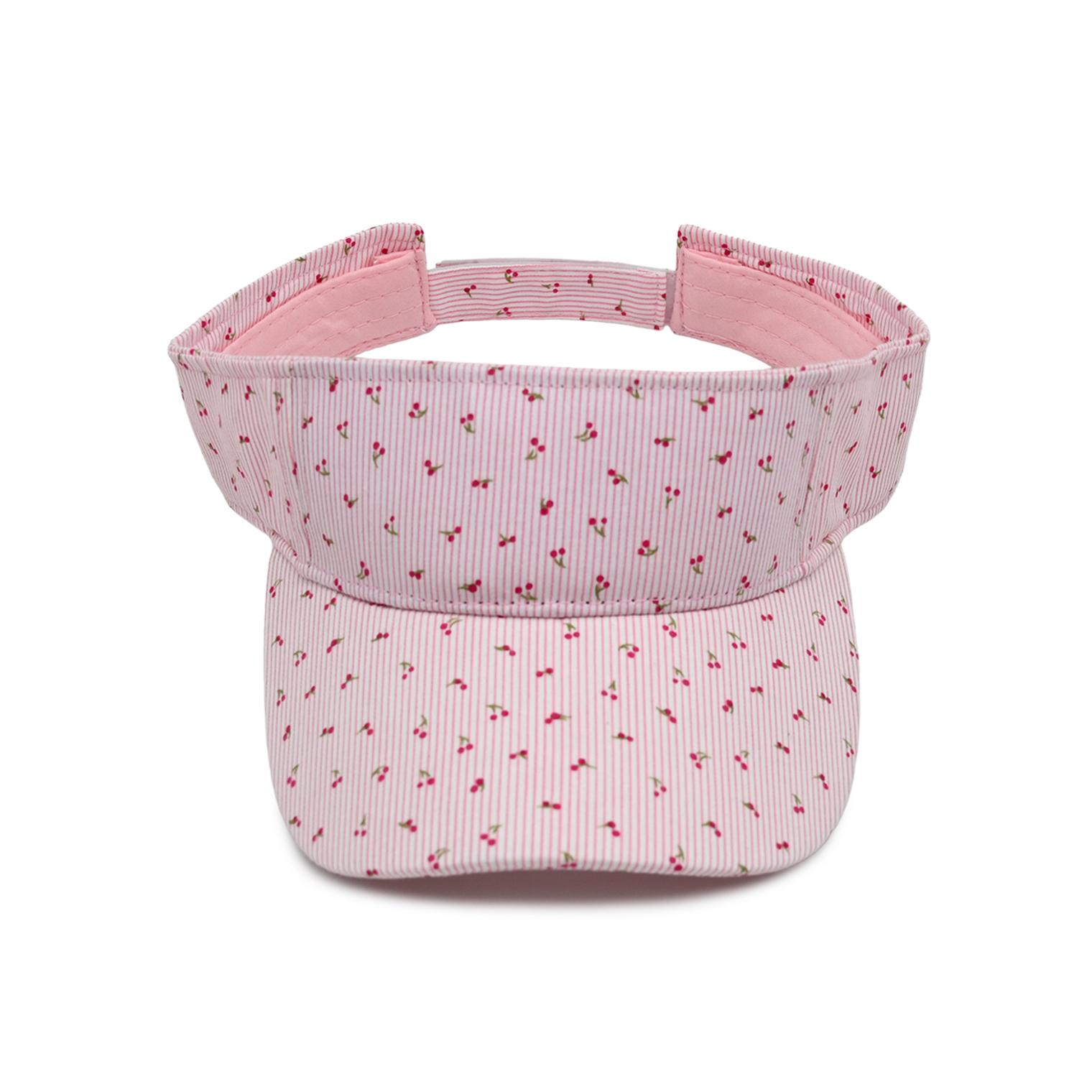 Women's Pink Cherry Print Sun Visor Hat