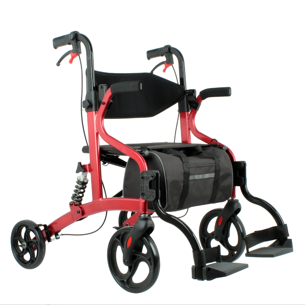 CP-R919D walker rollator& transit wheelchair 2in1 with damping