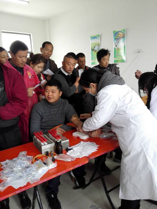 向阳社区卫生服务中心女党员为地震队一线职工健康体检