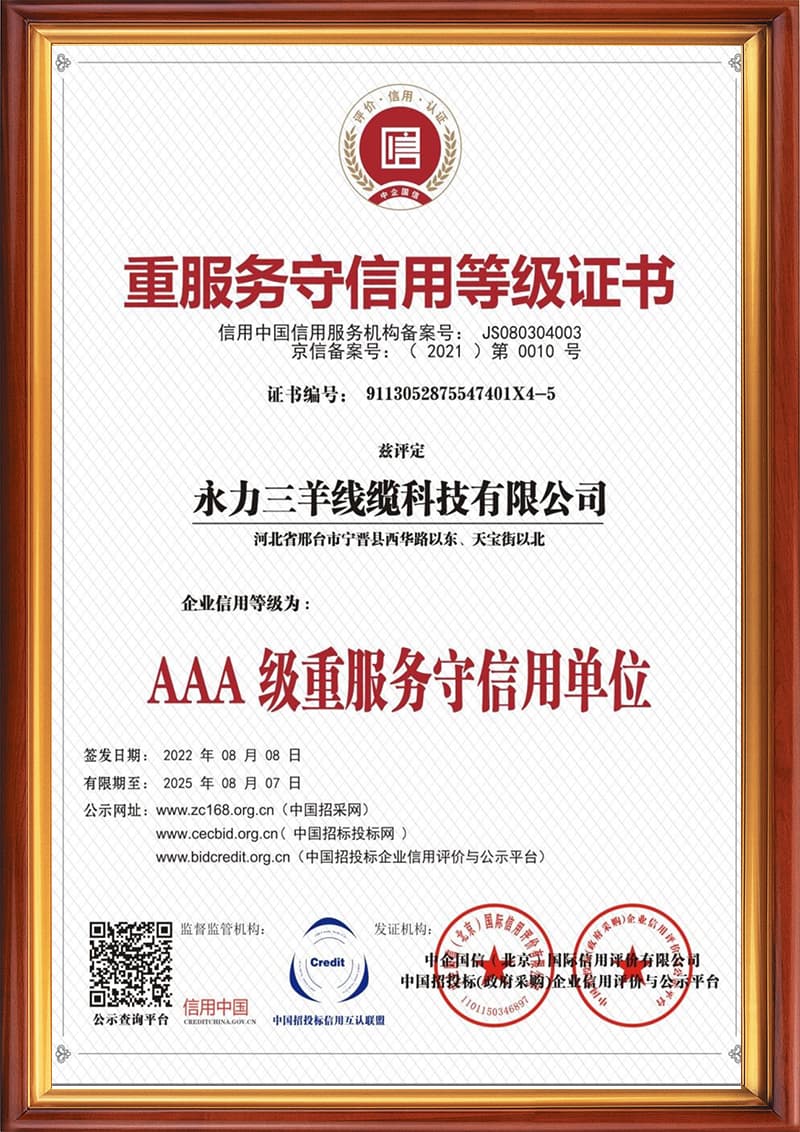  3A重服务守信用单位