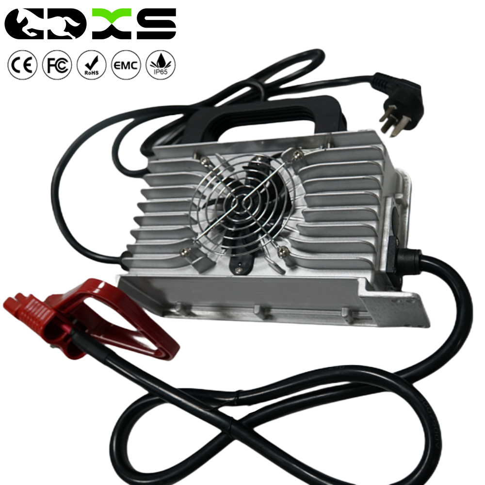 Ride-on sweeper with 54.7V 30A lithium battery, aluminum casing, electric cleaning vehicle, 1800W waterproof battery charger