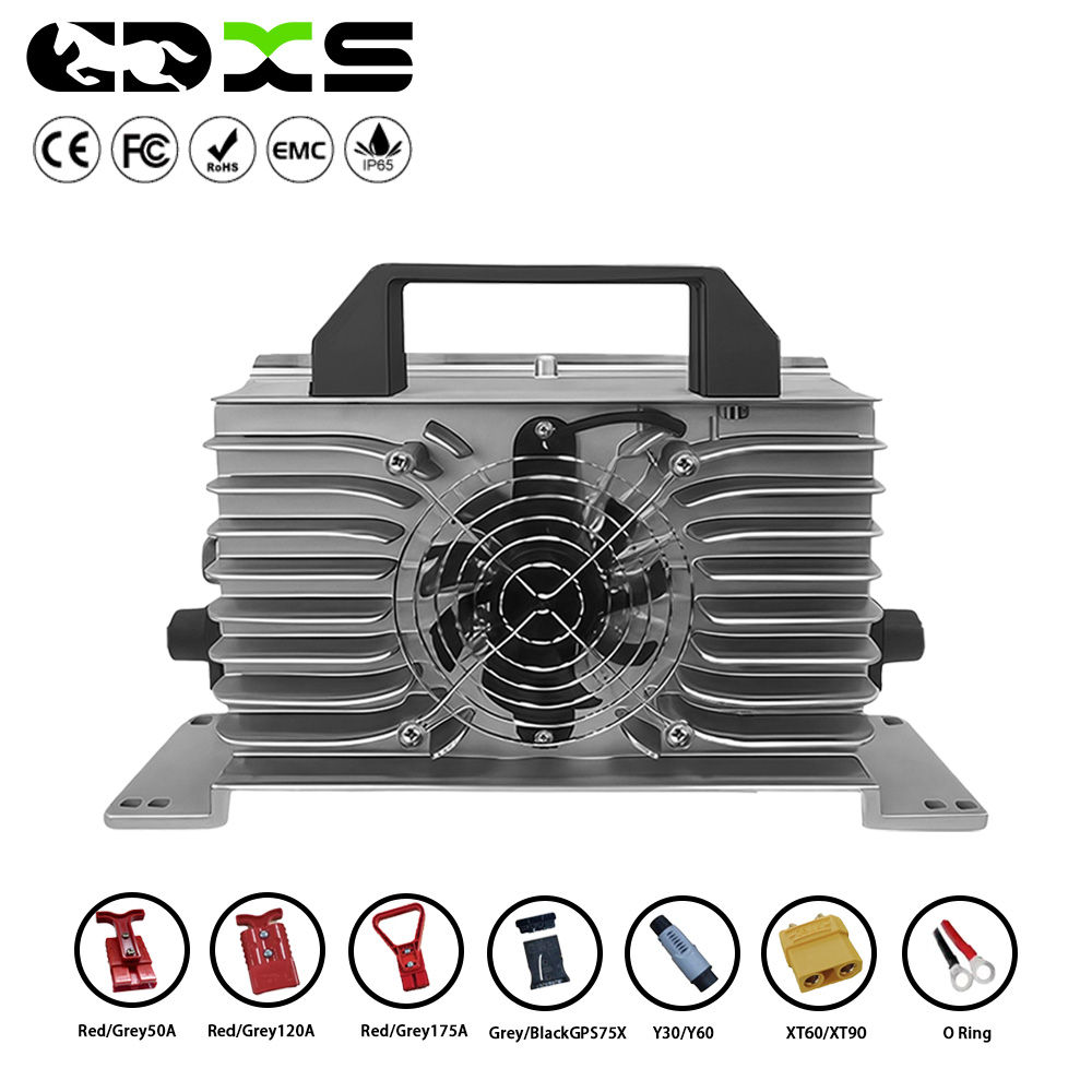 1800W 48V30A Waterproof IP65 Lead-acid Fast Charging Aluminum Shell Ride-on Sweeper and Forklift Charger