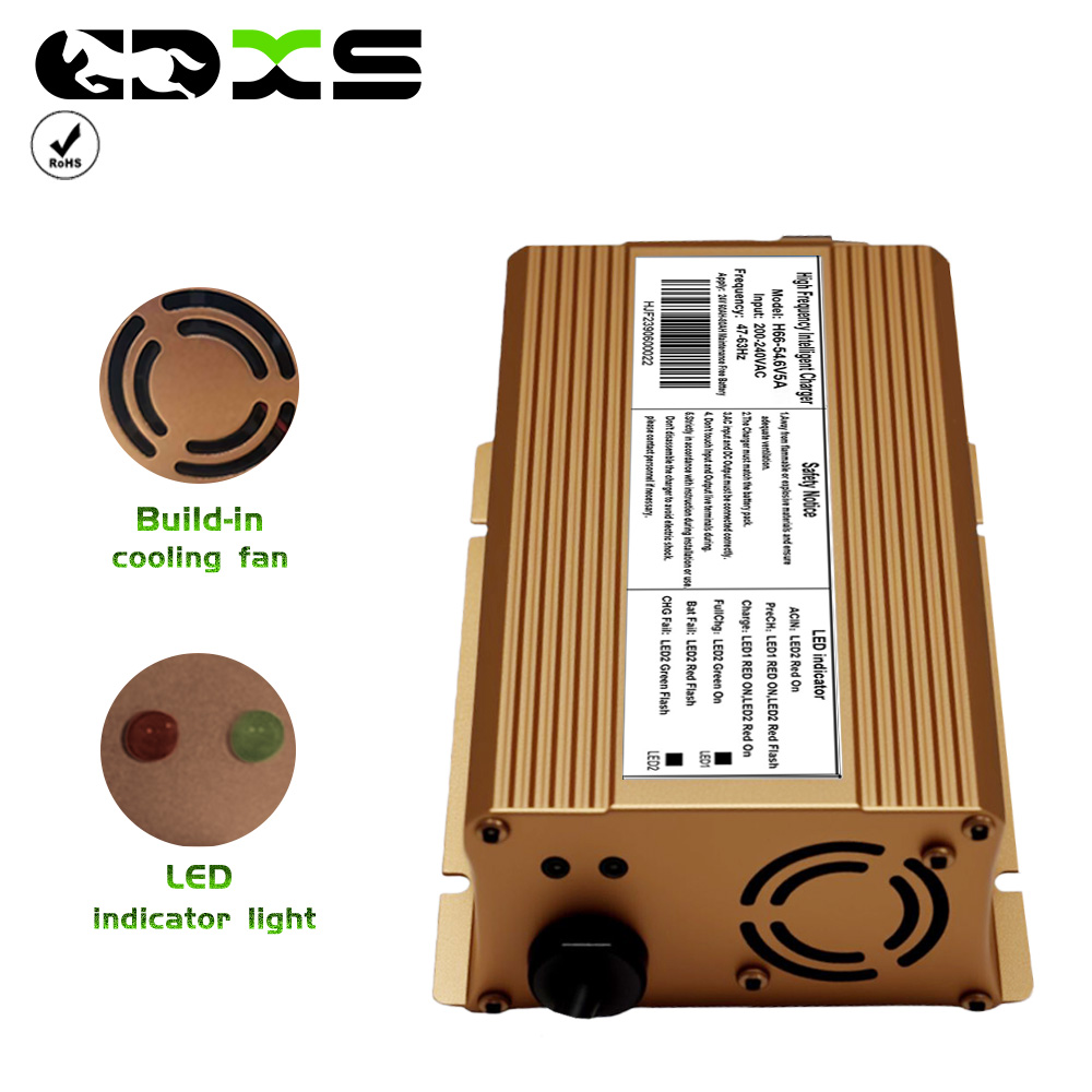 54.6V5A ternary lithium battery electric forklift charger floor scrubber 13 string intelligent pulse full charge automatic stop