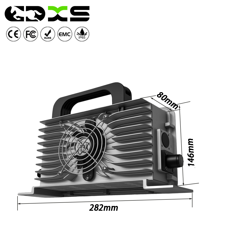 1500W Temperature-Controlled Smart Charger, Waterproof Fast Charging, 48V 25A Golf Cart Charger