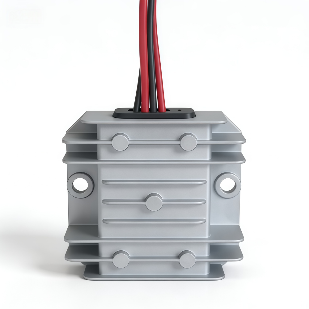DC-DC power supply, DC 10-20V, DC 16.8V 2A power converter, step-down module, aluminum housing.