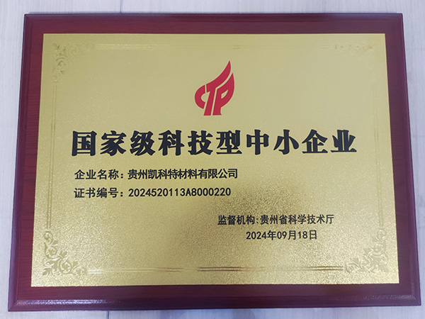 国家级科技型中小企业牌匾