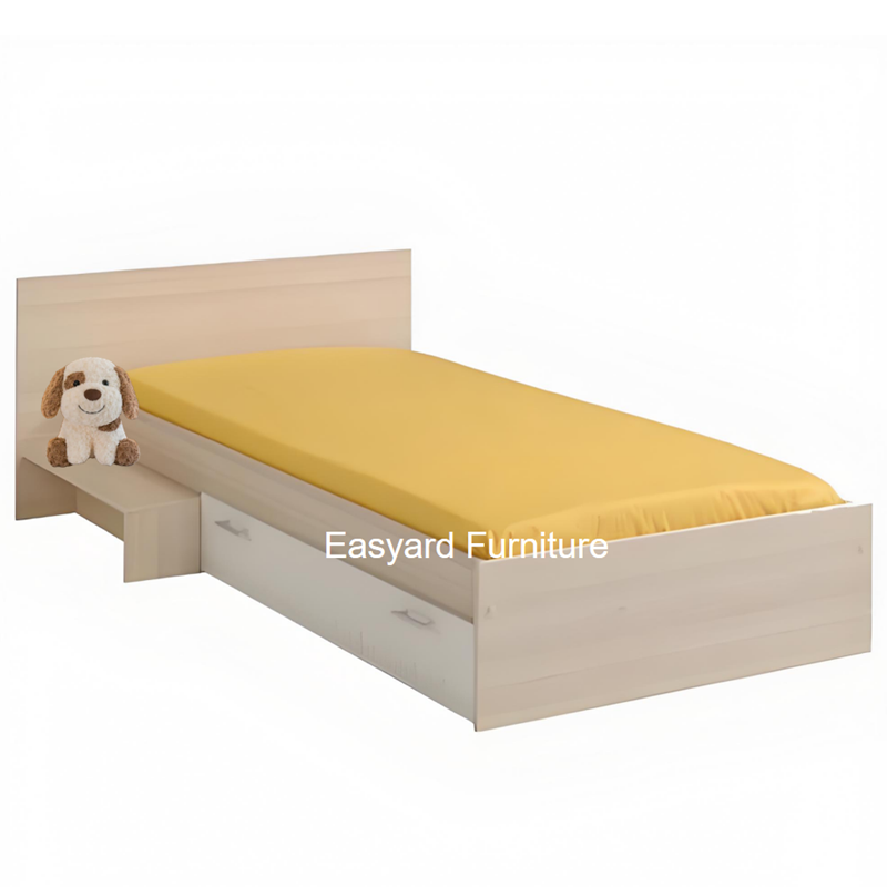 hotel wooden bed with side table made in china