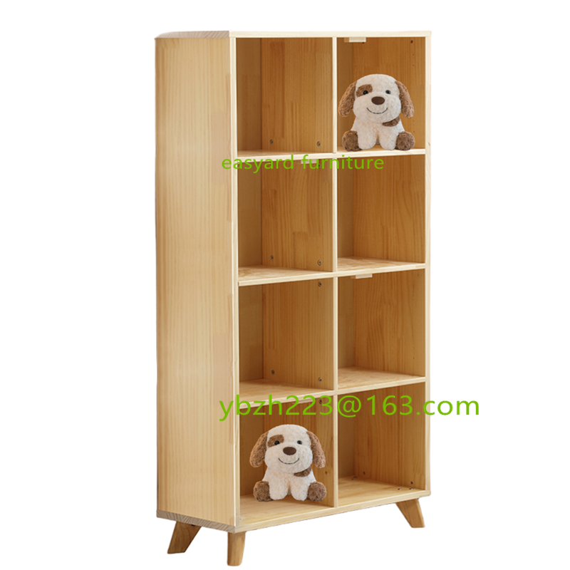 wood panel cube space bookcase