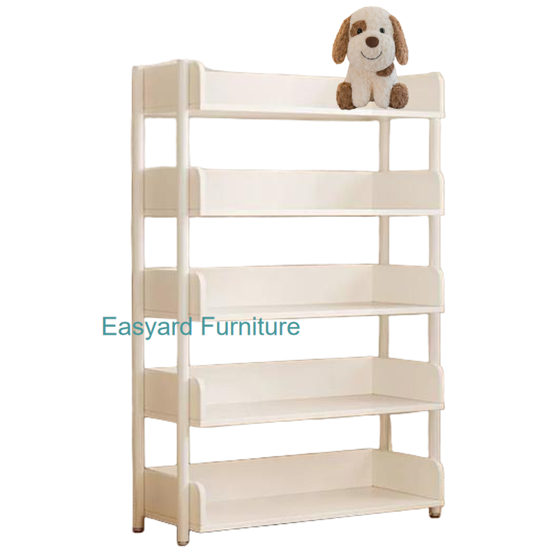 five tiers wood steel bookshelf made in china