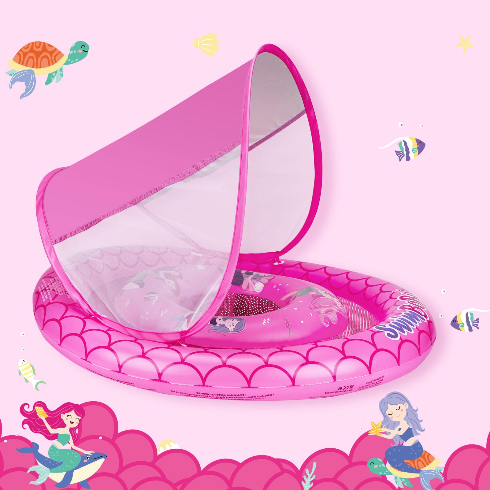 Swimbobo Baby Swimming Float Inflatable PVC Baby Swim Ring with Seat for Infant/Toddler Children-Portable Pool Accessory-K7708PRO