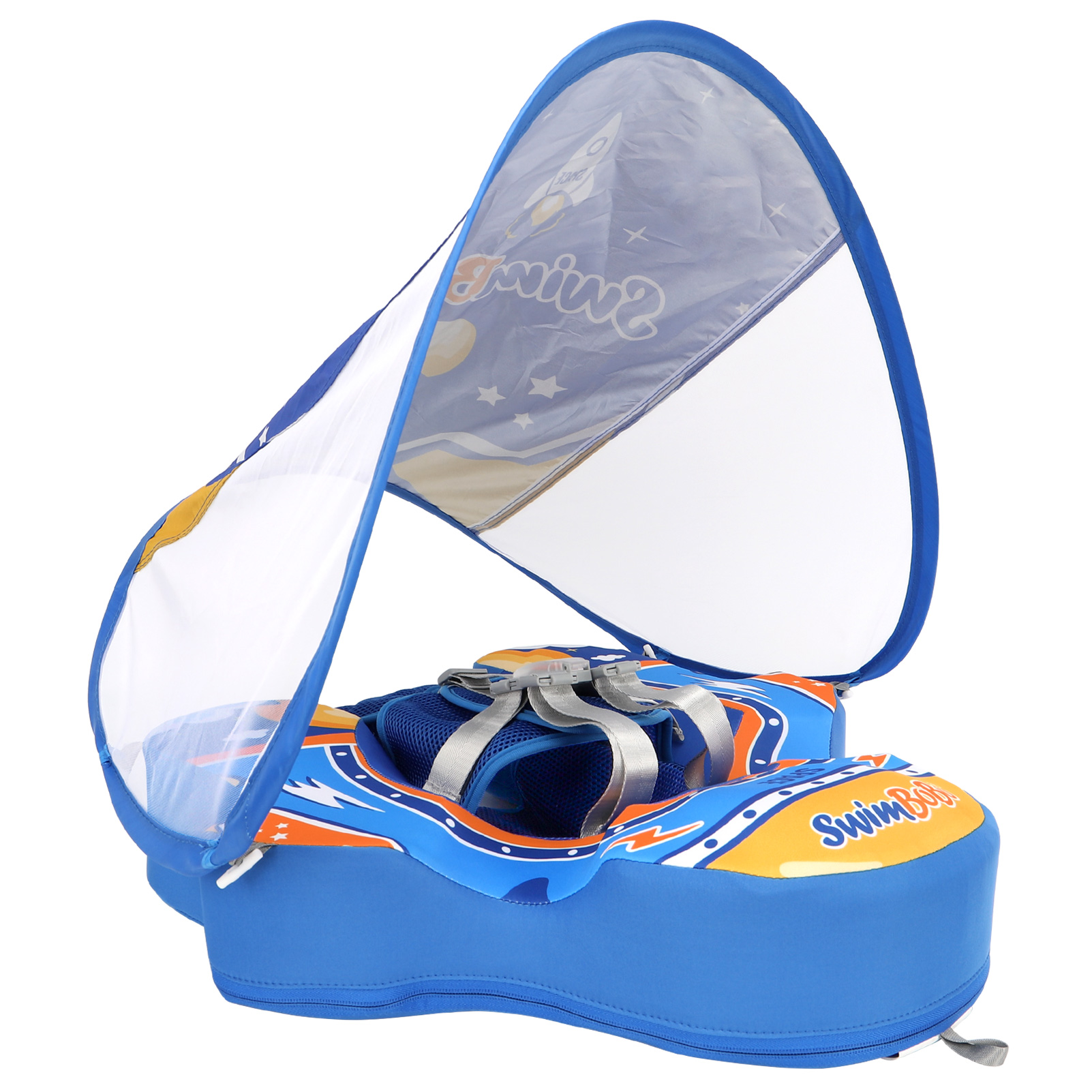 Swimbobo Air Free Baby Swimming Float Ring With Feet Children Swim Rings Underarm Non-Inflatable Kids Pool Floats With Canopy