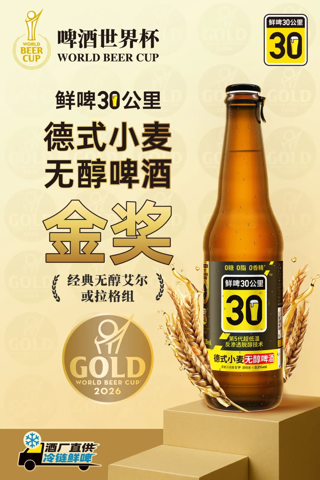 拿下啤酒世界杯无醇组金奖，鲜啤30公里无醇啤酒做对了什么？