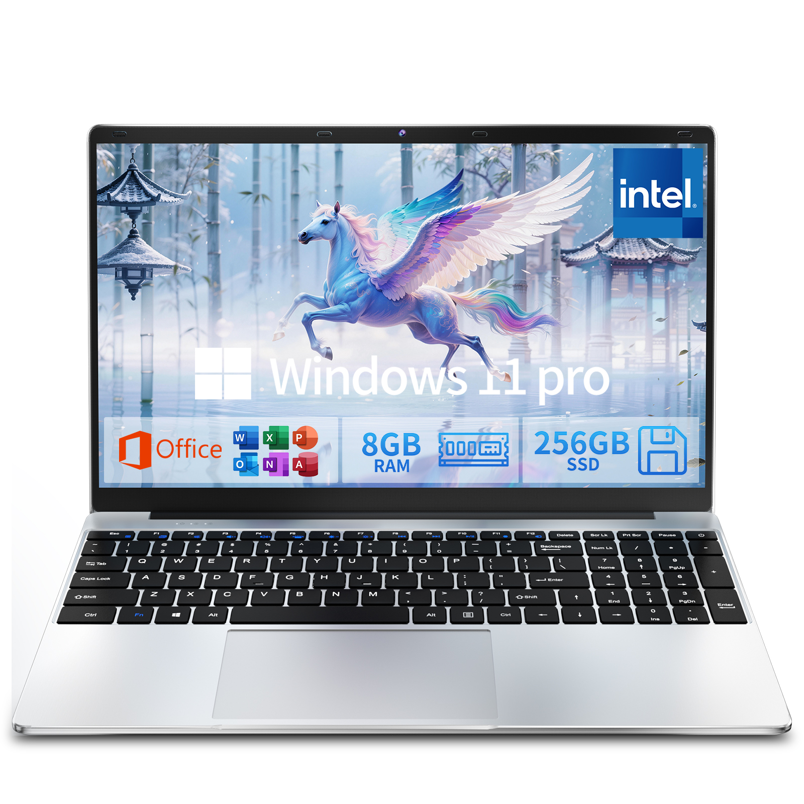 HILLSUSU 2026 Laptop Computer, 15.6 Inch Windows 11 Pro Laptops, 8GB RAM 256GB SSD, Traditional Portable Lap top with Core M3-6Y30 Processor and Built-in Cooling