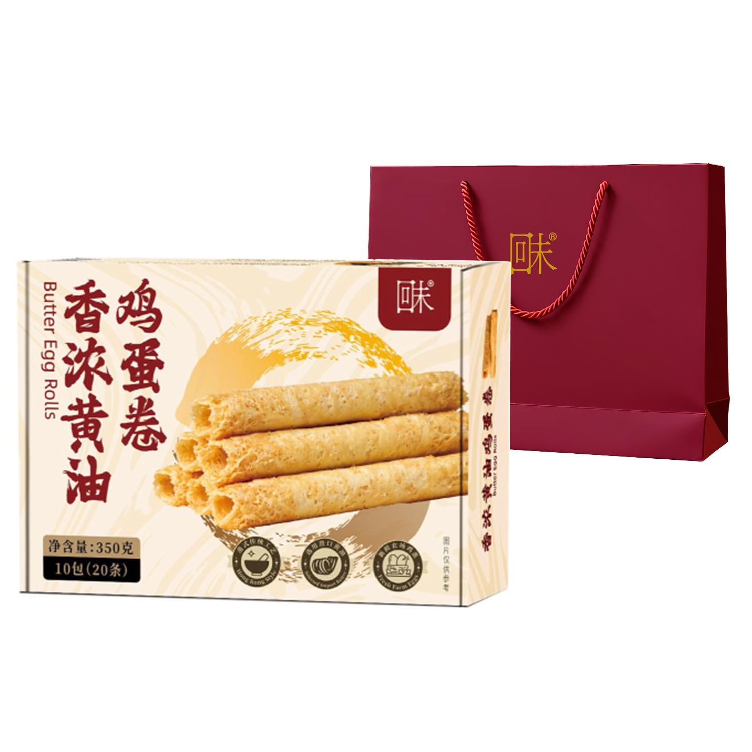 香浓黄油鸡蛋卷 350克