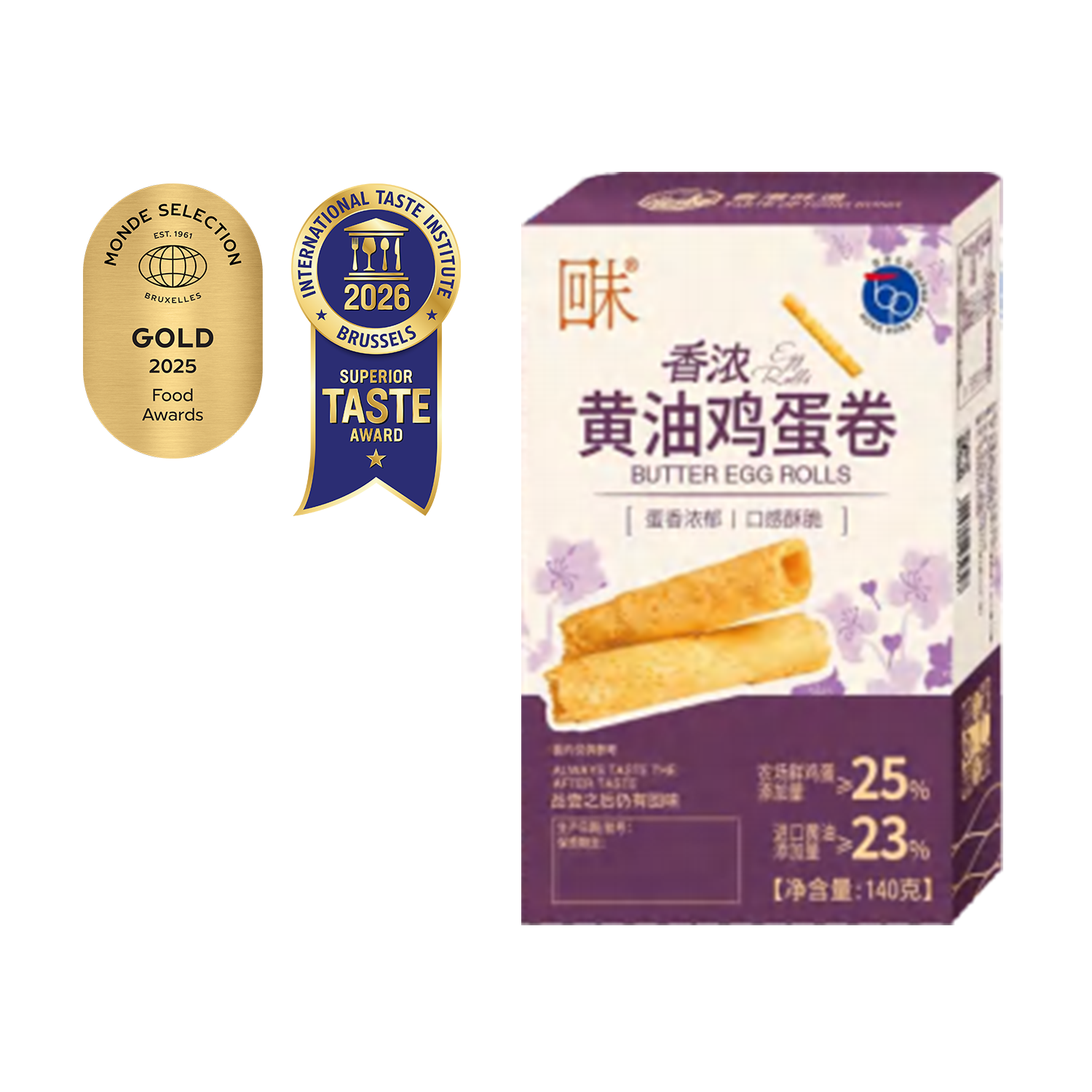 香浓黄油鸡蛋卷 140克