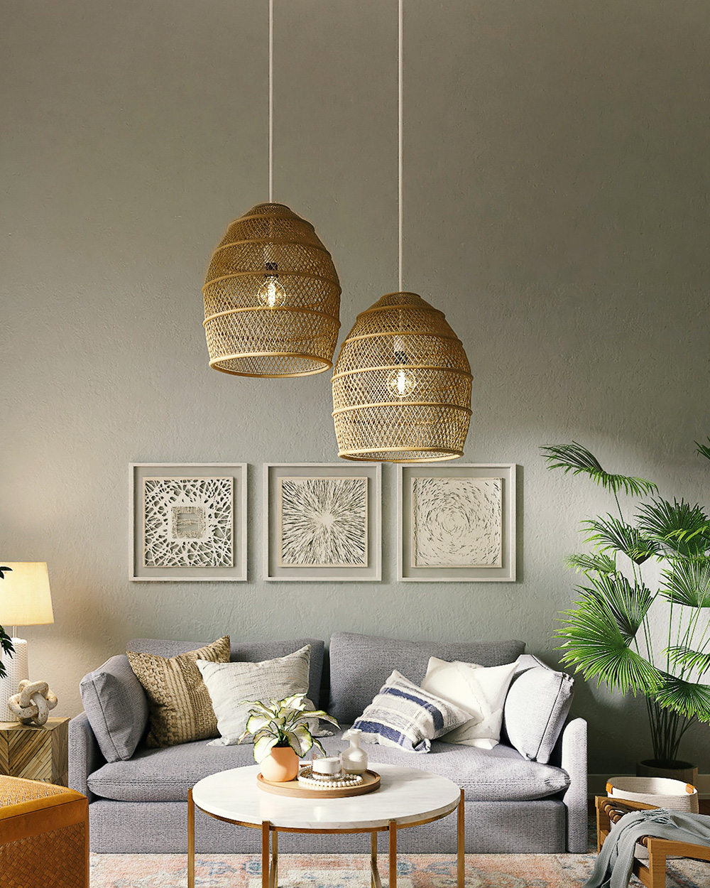 藤编吊灯