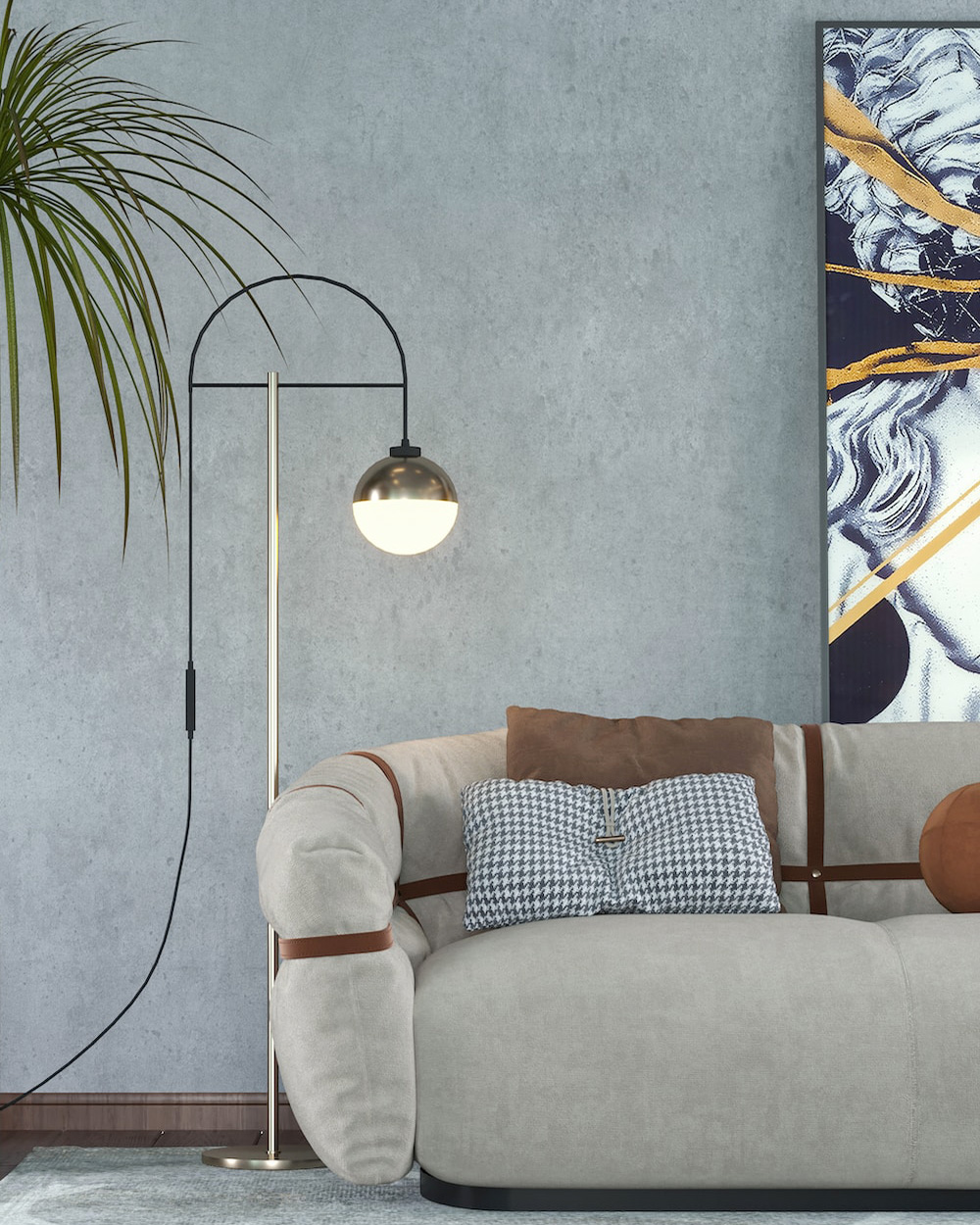 轻奢黄铜落地灯