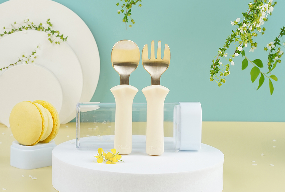 幼儿金铜叉勺套装