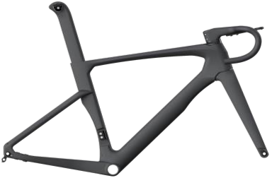 Frame&nbsp; QR-B49
Processing Customization: Yes
Material: UDM Carbon Fiber
Size: 43/46/50/54/57cm
Color: Matte Black (Custom color available)
Brake System: Flat Mount Disc (140/160mm rotor compatible)
Weight: 1085g (size 50)&nbsp;
Features: Full internal cable routing, aerodynamic shaping, integrated seatpost