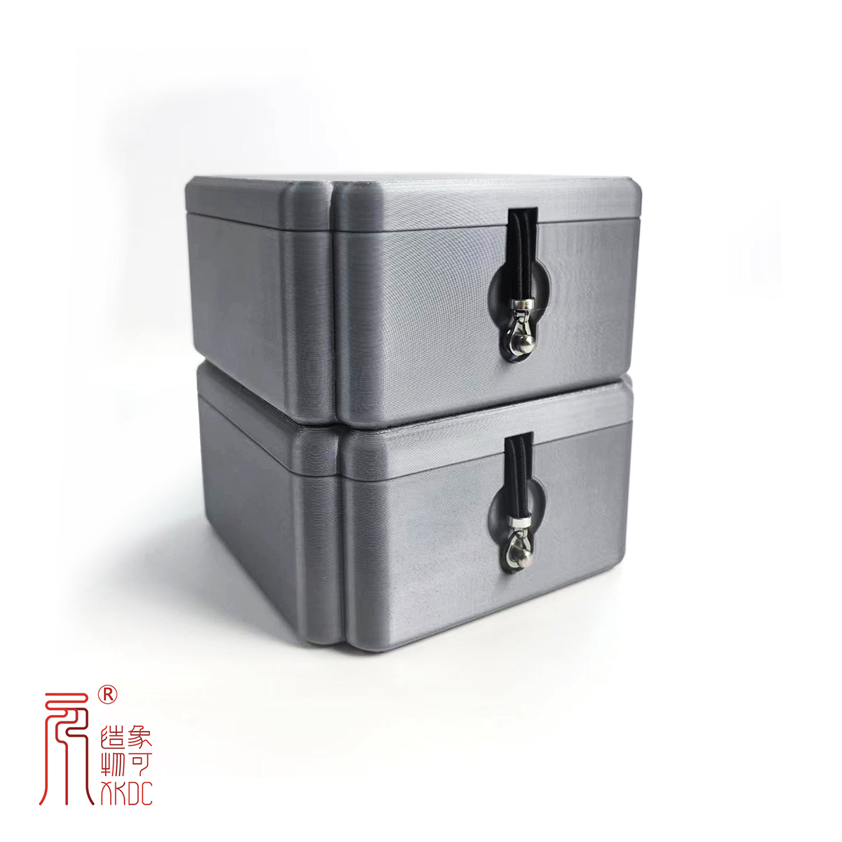 海棠形弹性金属卡扣围棋子盒