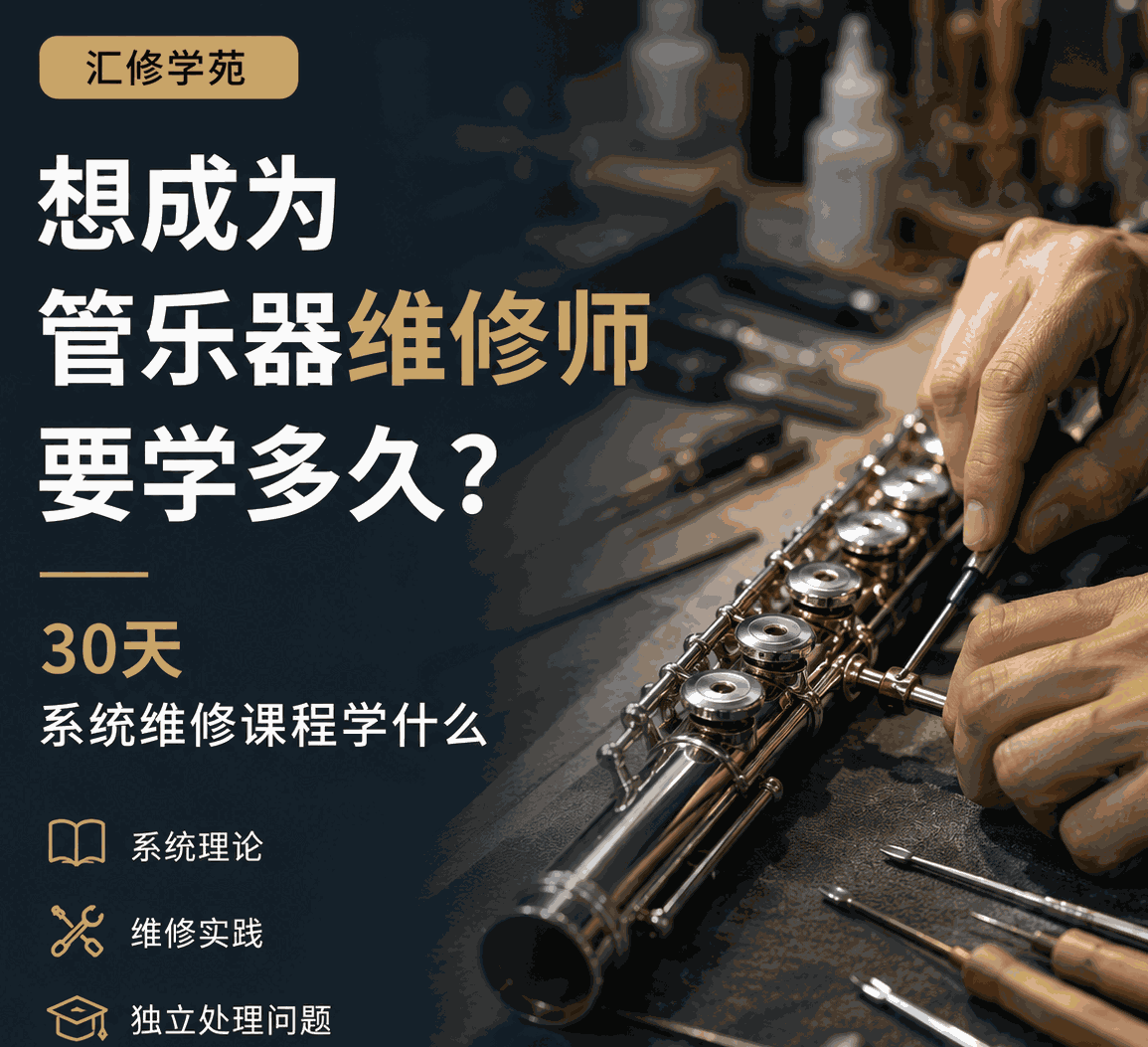 想成为管乐器维修师要学多久？30天系统维修课程学什么
