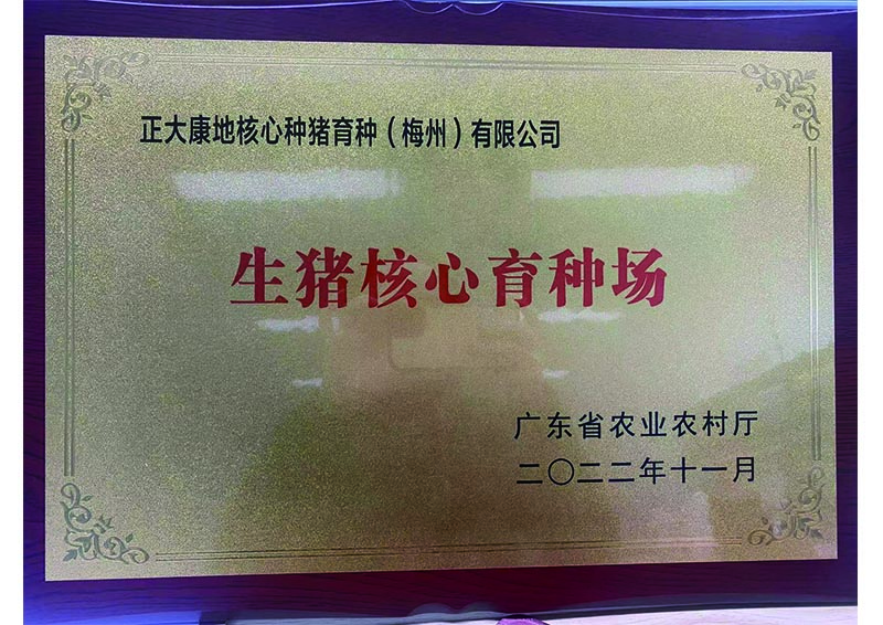 2022年11月-获“广东省生猪核心育种场”