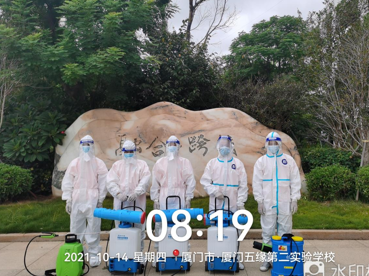 厦门市五缘第二实验学校：疫情全面消杀，筑牢校园防护