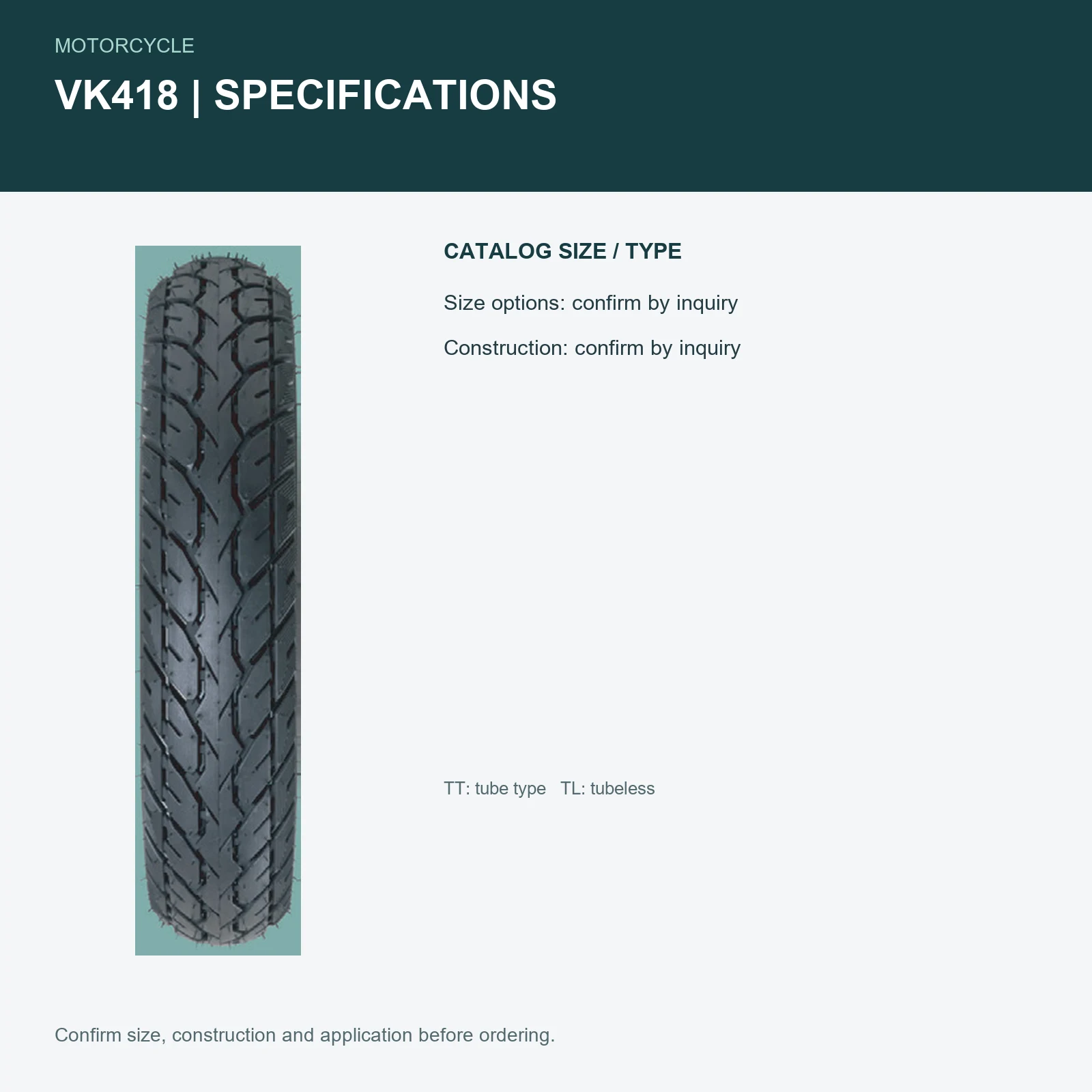 VK418 specifications