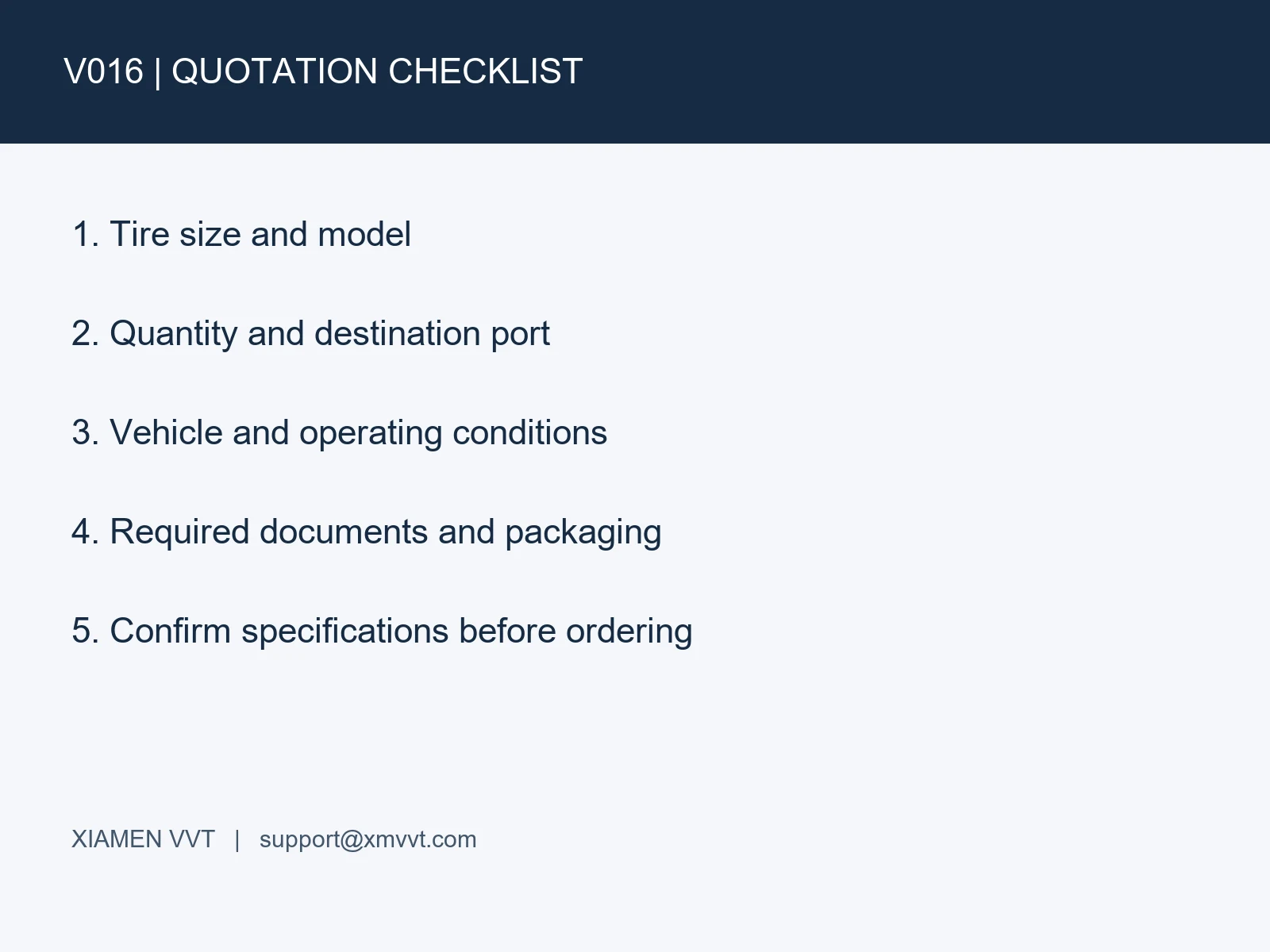 V016 ordering guide